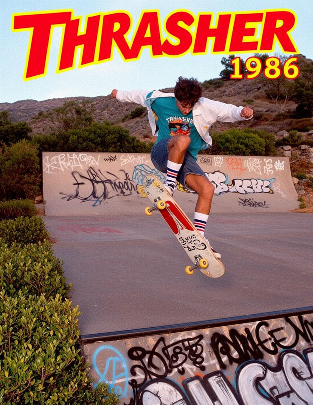 Vintage Skatepark Air Trick