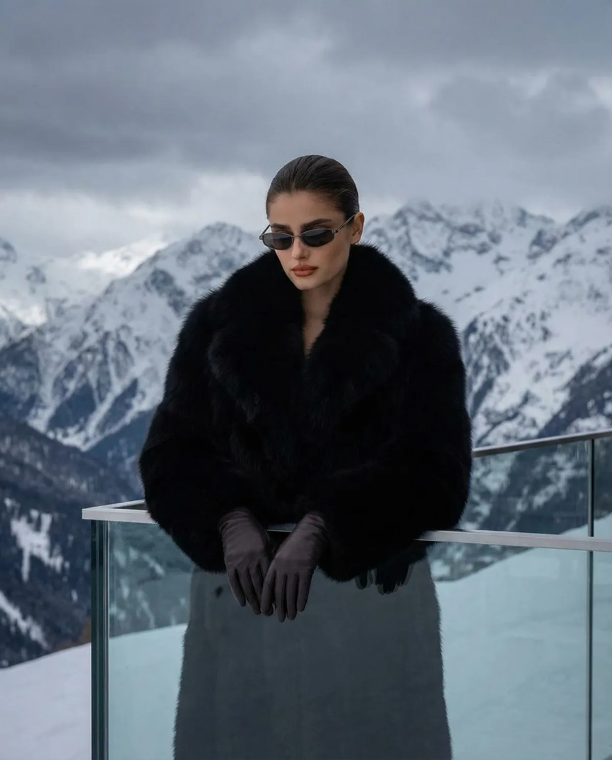 Snowy Mountain Coat Portrait
