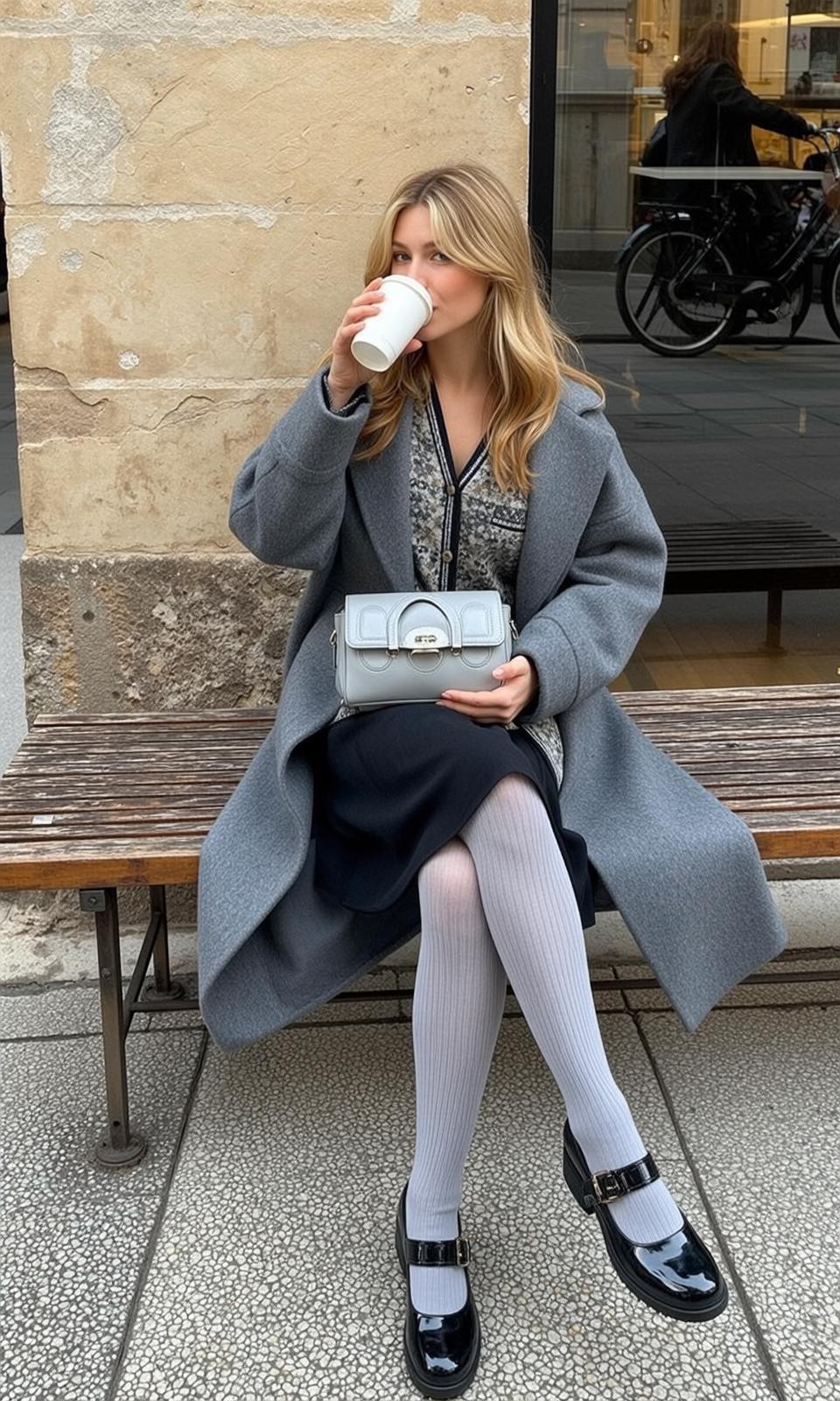Grey Coat Coffee Bench