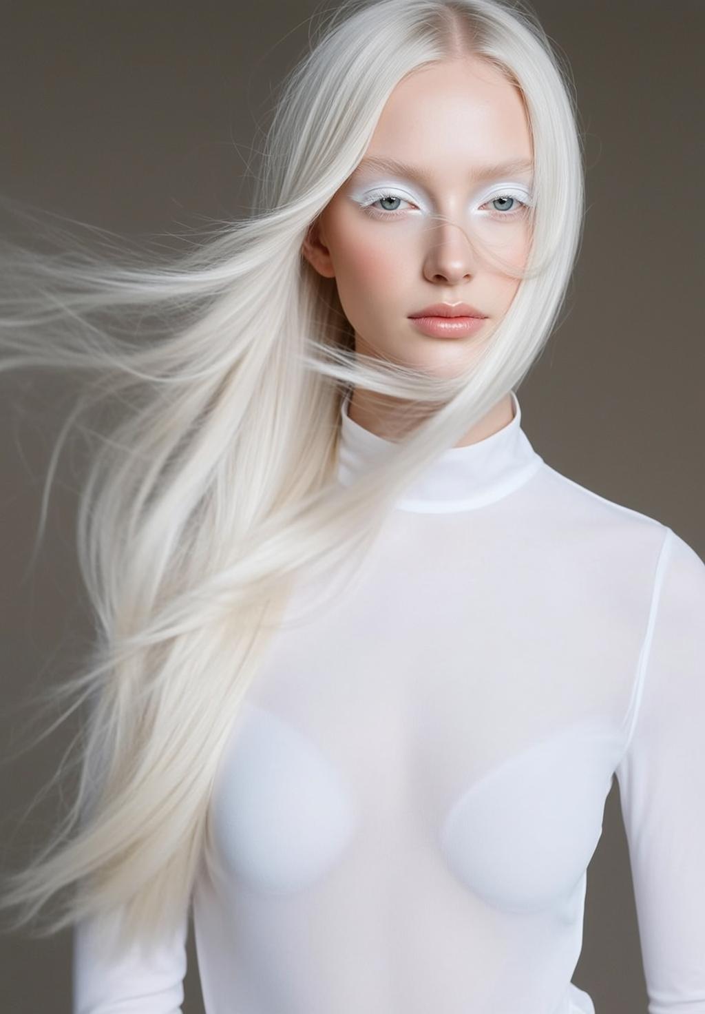 Ethereal Young Long Flowing Platinum Blonde Pale
