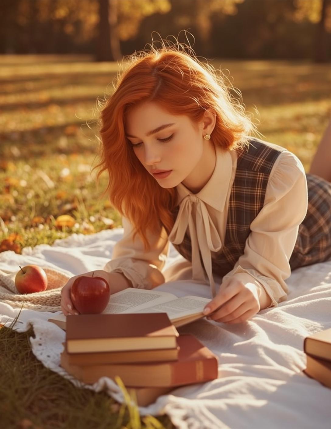 Autumn Young Long Wavy Red Hair Fair