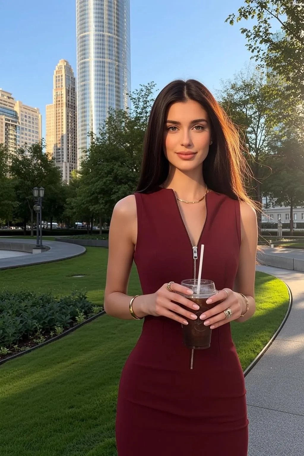 Burgundy Dress Coffee Cup