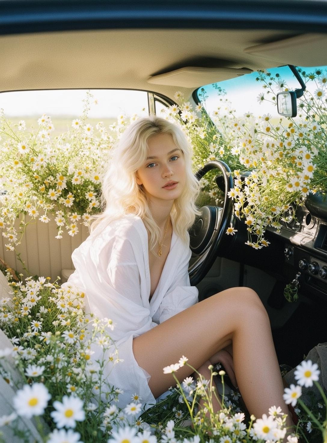 Explore Seated Driver Seat Car Surrounded Abundance