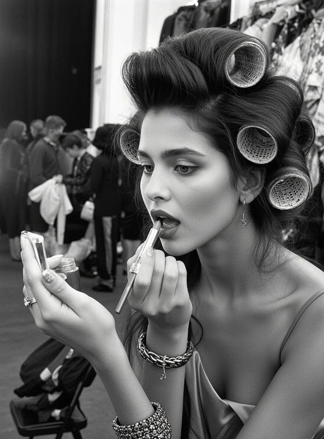 Makeup Earrings Bracelets Rings And Nails In Fashion Portrait