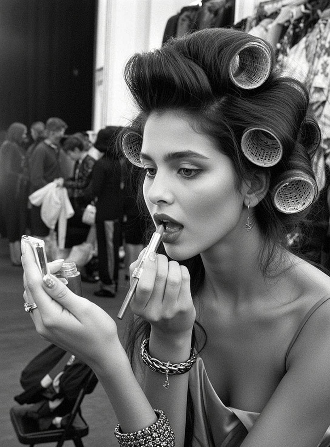 Medium Shot Black And White Photorealistic Image Captures Young Woman