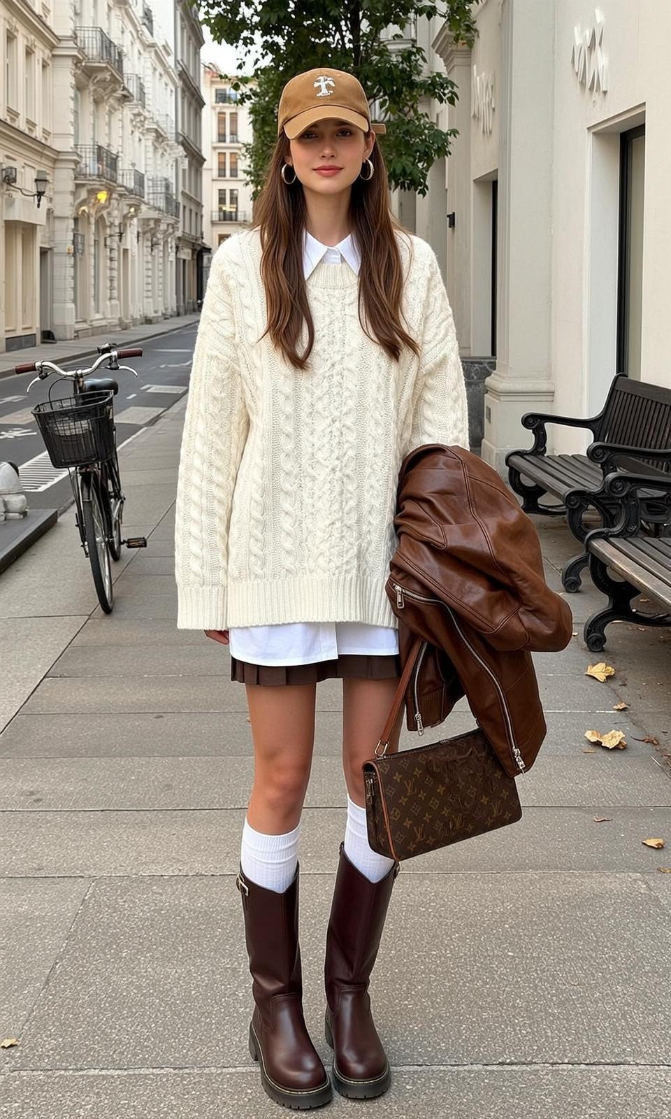 Autumn Young Long Brown Straight Fair Oversized