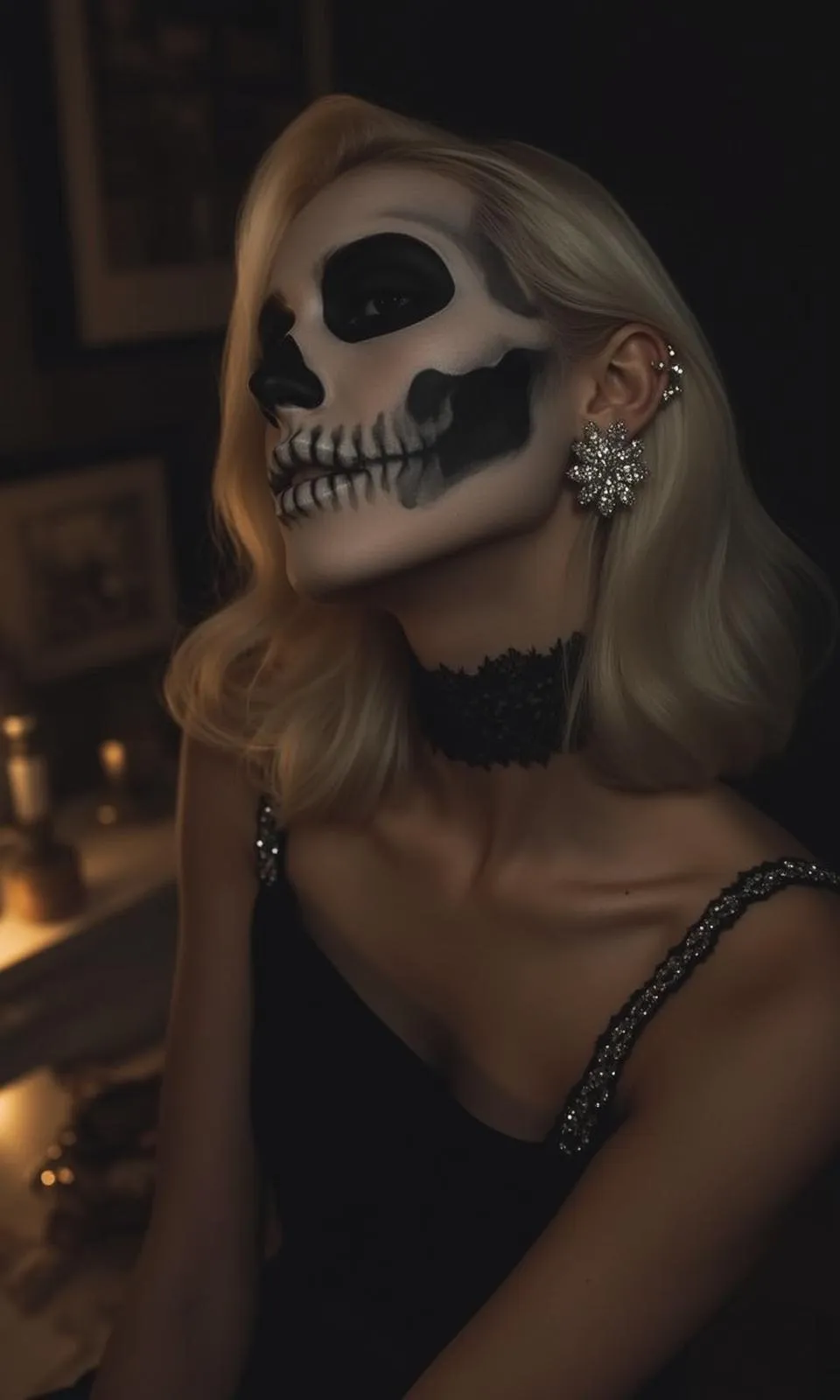 Skull Face Paint Gothic Portrait