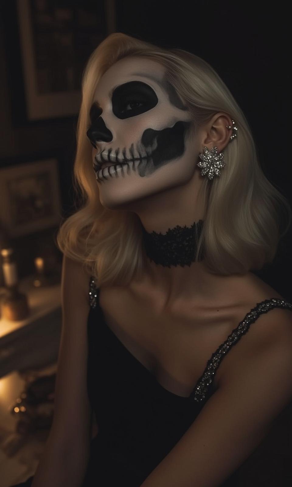 Skull Face Paint Gothic Portrait