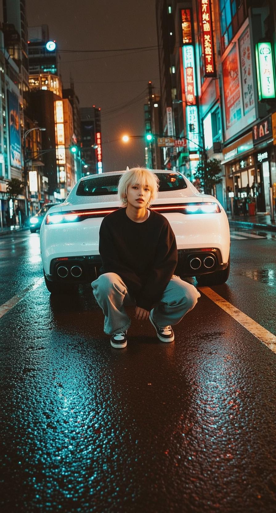 Fisheye Young Short Spiky Platinum Blonde Fair