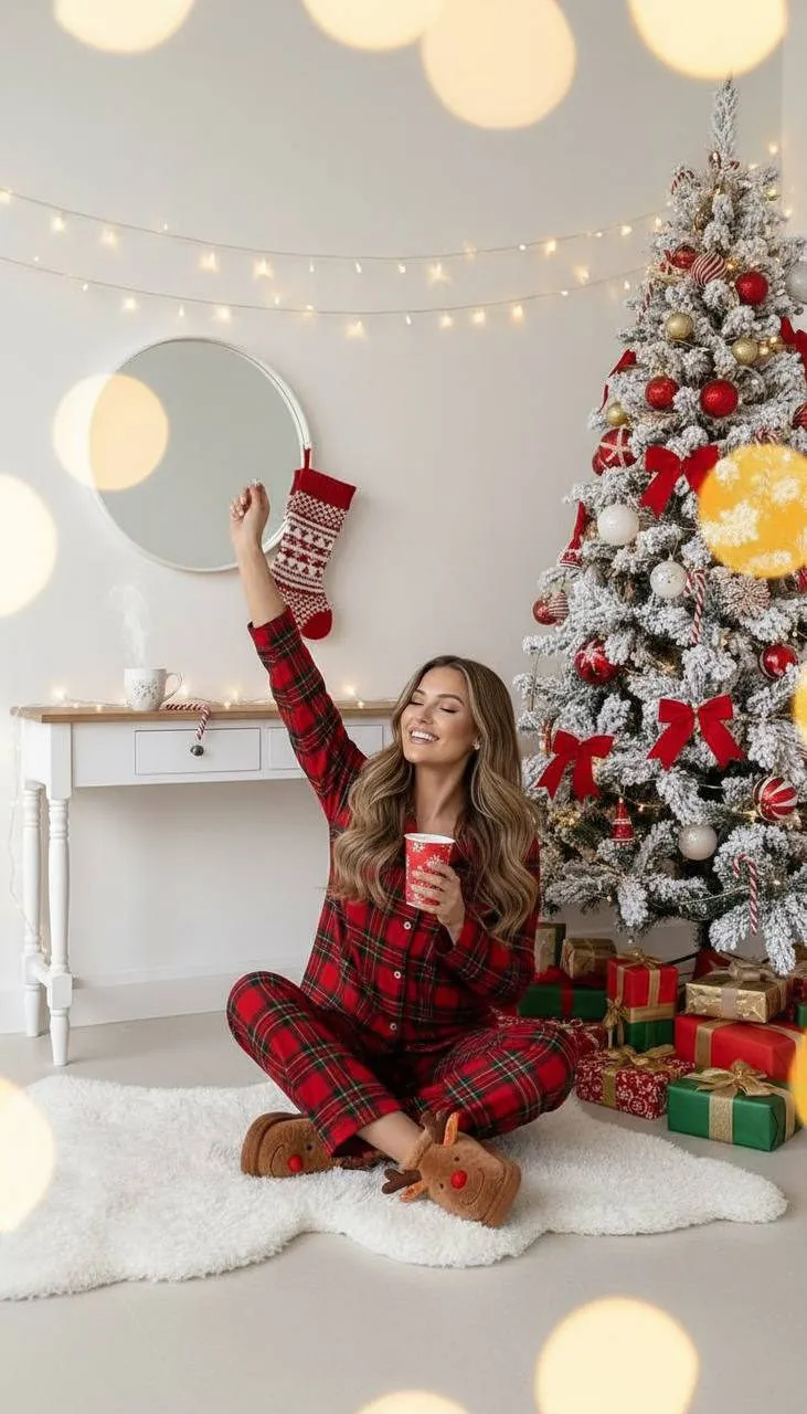 Plaid Pajamas Christmas Corner