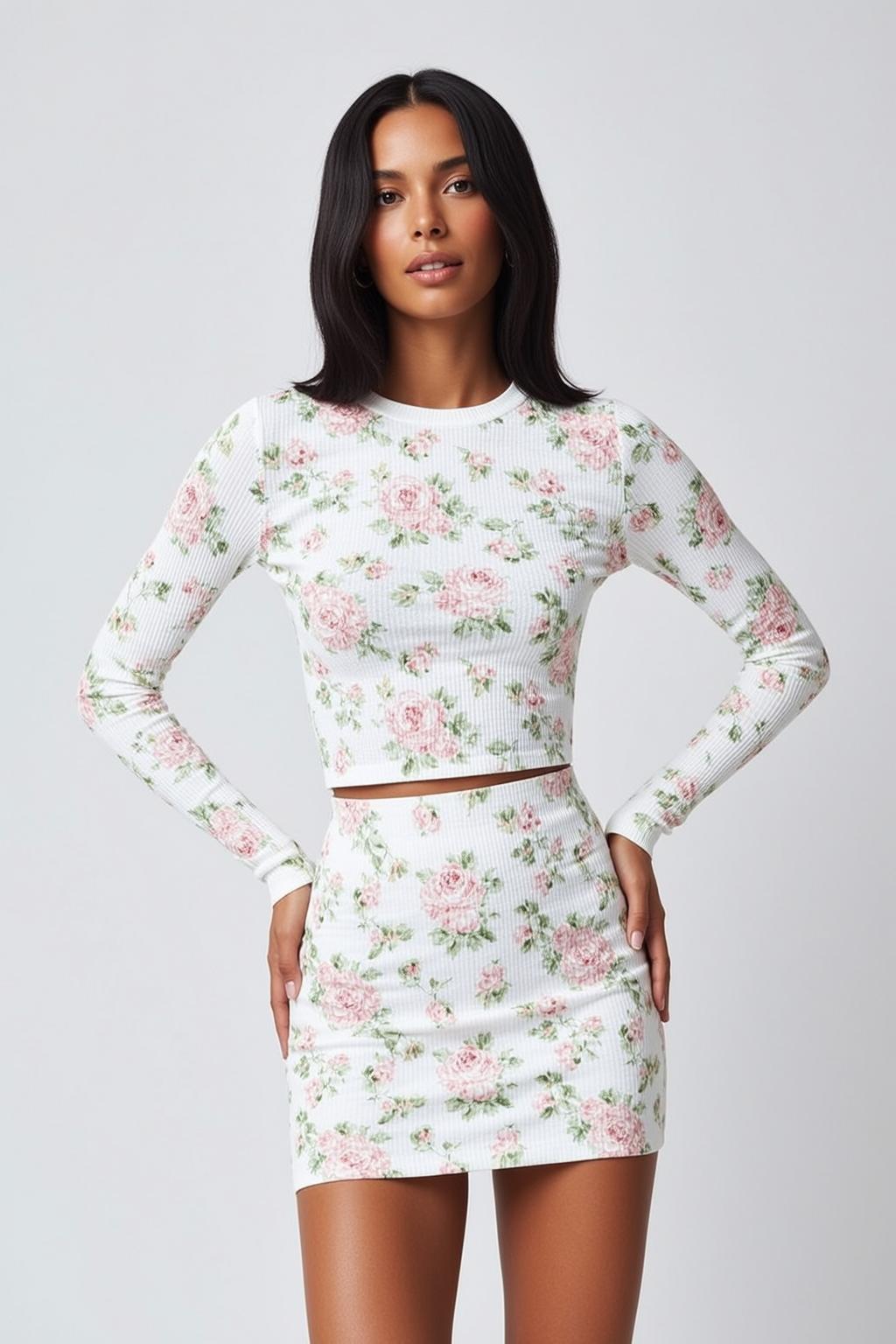 Balletcore Young Long Dark Straight Tan White