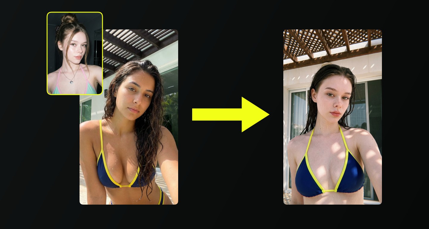 Mila remix walkthrough for Bikini Woman Dappled Light Poolside Selfie