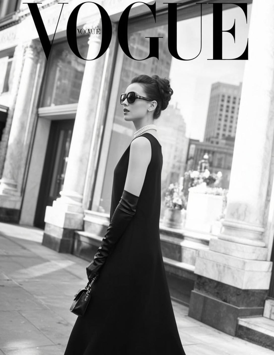 Black And White Medium Shot Fashion Magazine Cover Photograph Features
