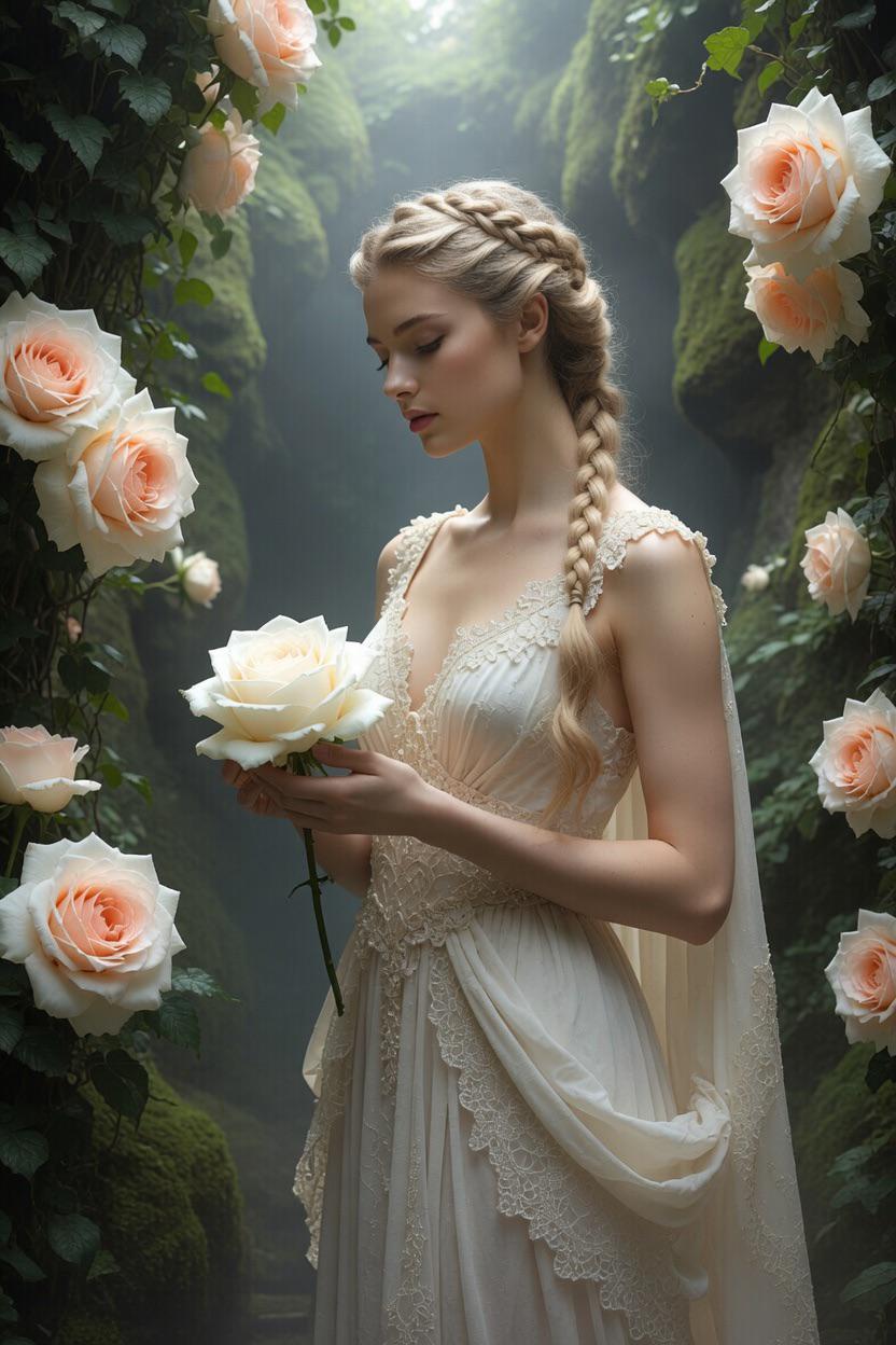 Resolution Medium With Styled In Intricate Side Swept Braid Wearing
