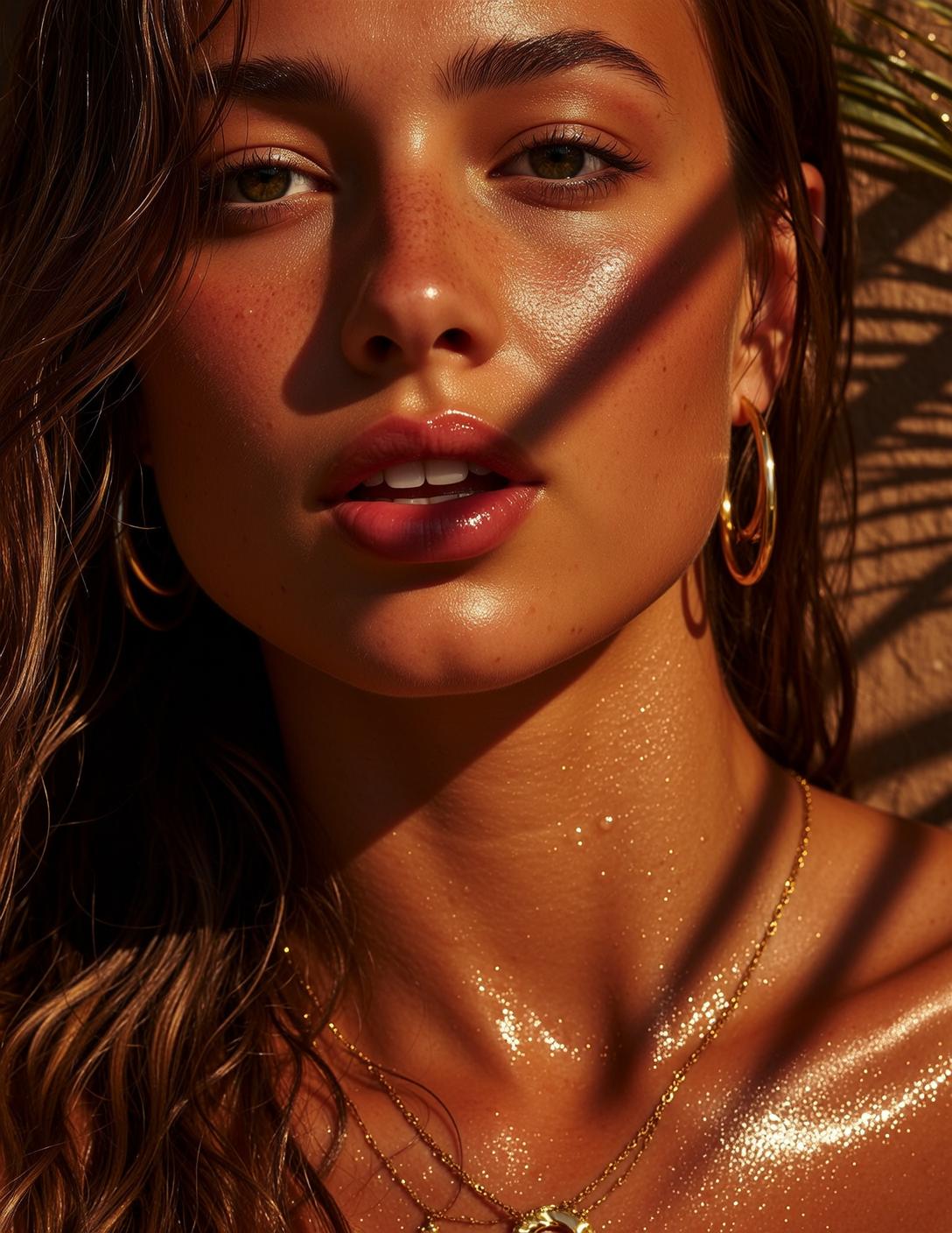 Makeup Earrings And Necklace In Fashion Portrait reference photo