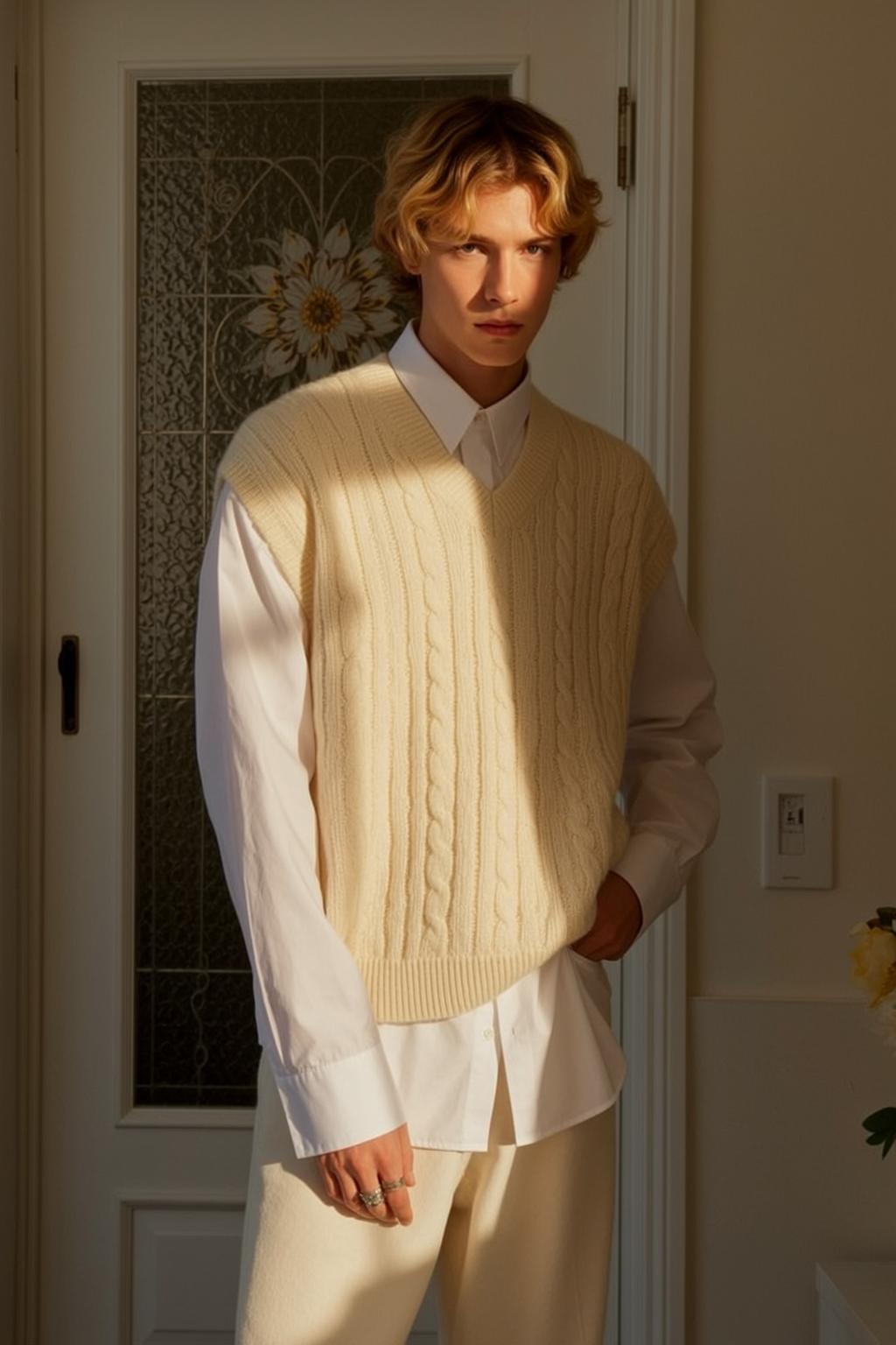Sweater Vest Sunlit Doorway