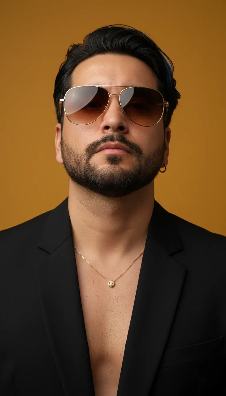Sunglasses Earrings And Necklace In Studio Portrait