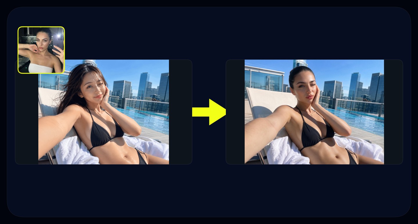 Lily remix walkthrough for Rooftop Selfie Woman Wink Playful Pose