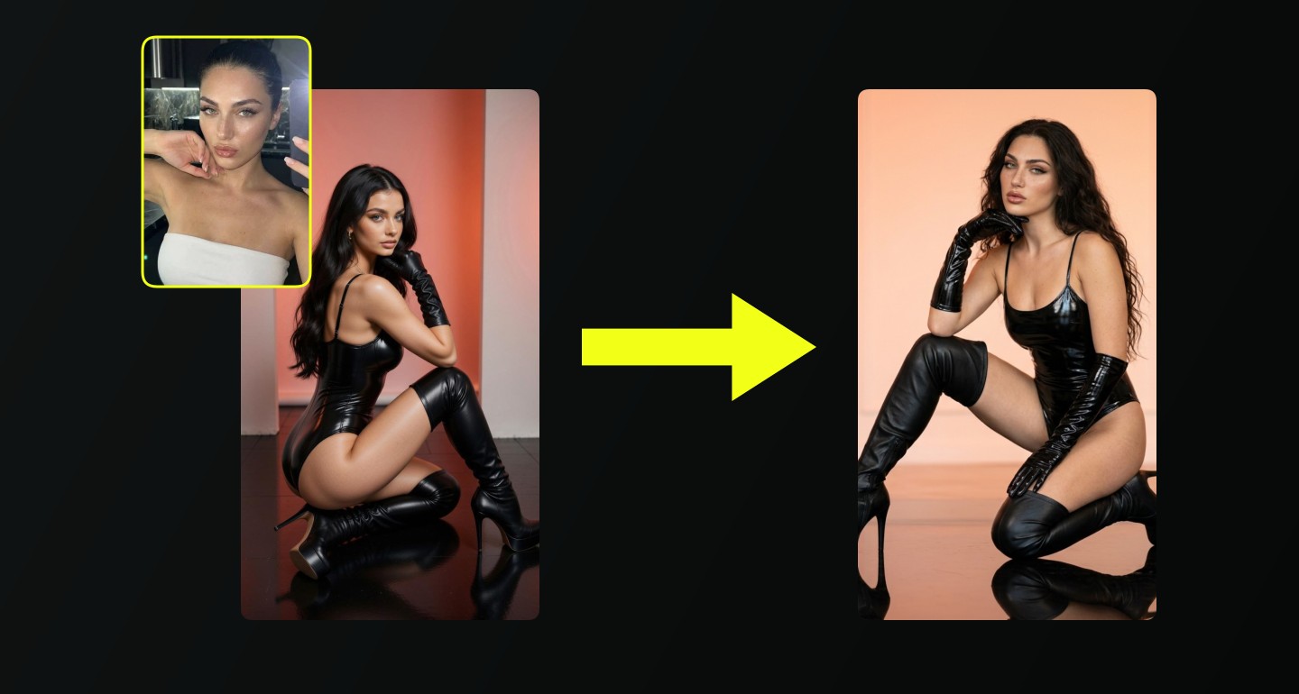 Lily remix walkthrough for Vinyl Bodysuit Thigh High Boots Kneeling Glossy Floor