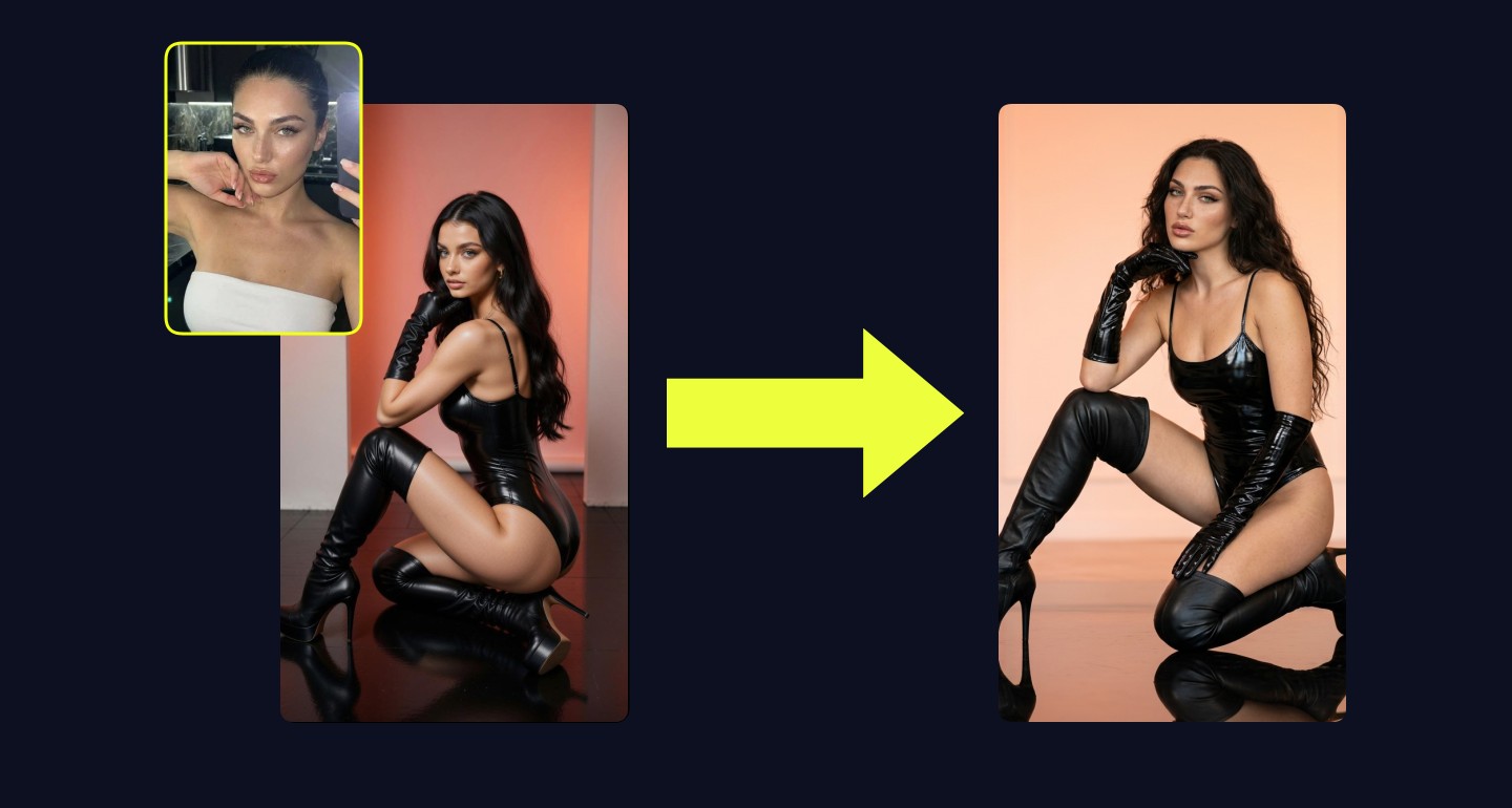 Lily remix walkthrough for Vinyl Bodysuit Thigh High Boots Kneeling Glossy Floor