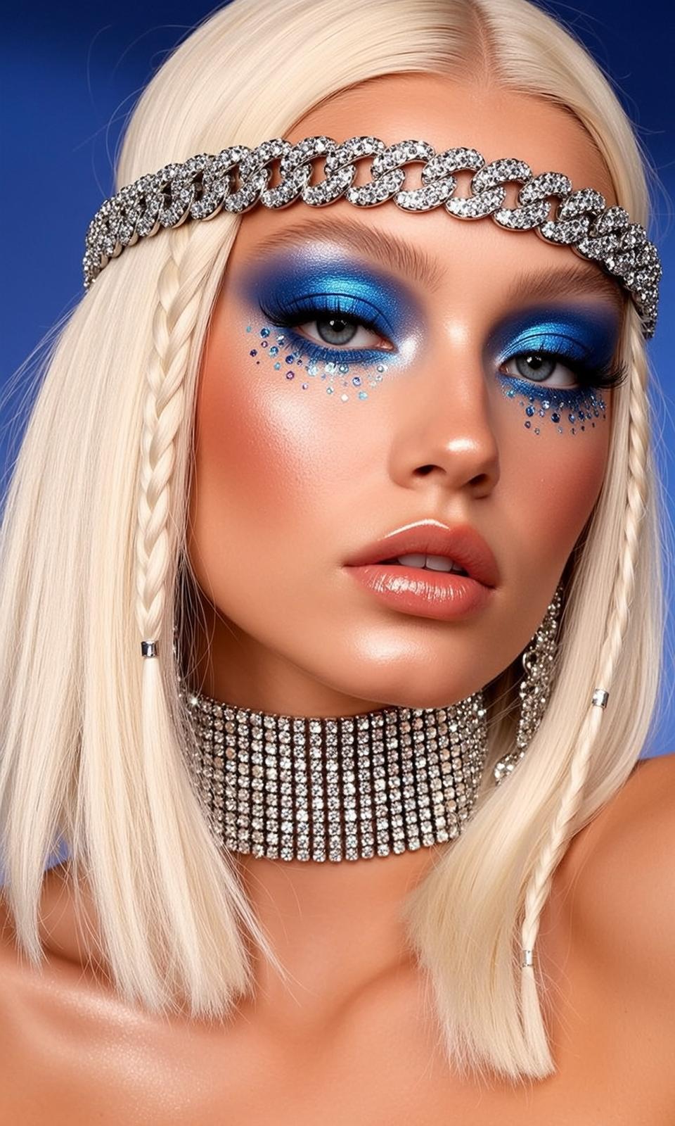 Blue Glitter Headband Portrait