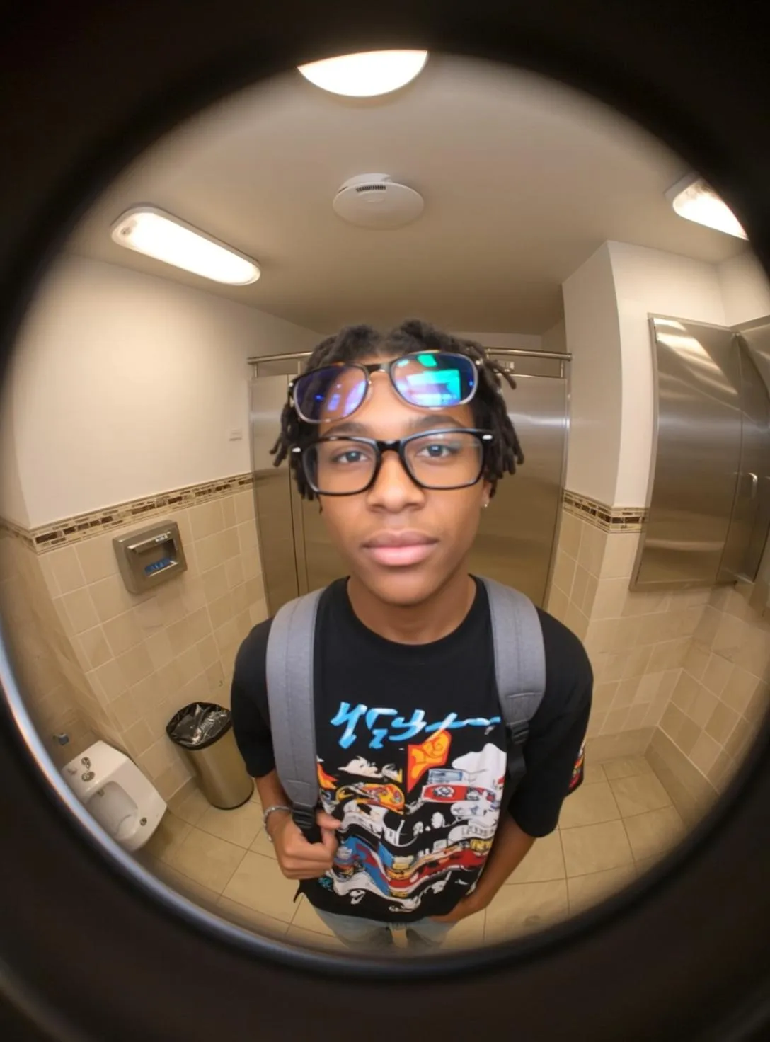 Restroom Dreadlocks Graphic Tee Look
