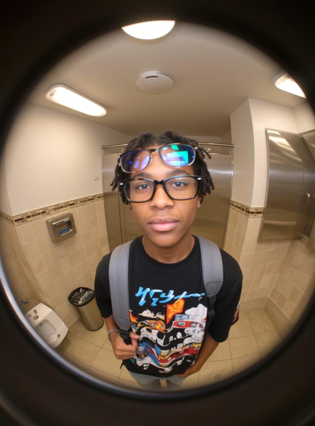 Restroom Dreadlocks Graphic Tee Look
