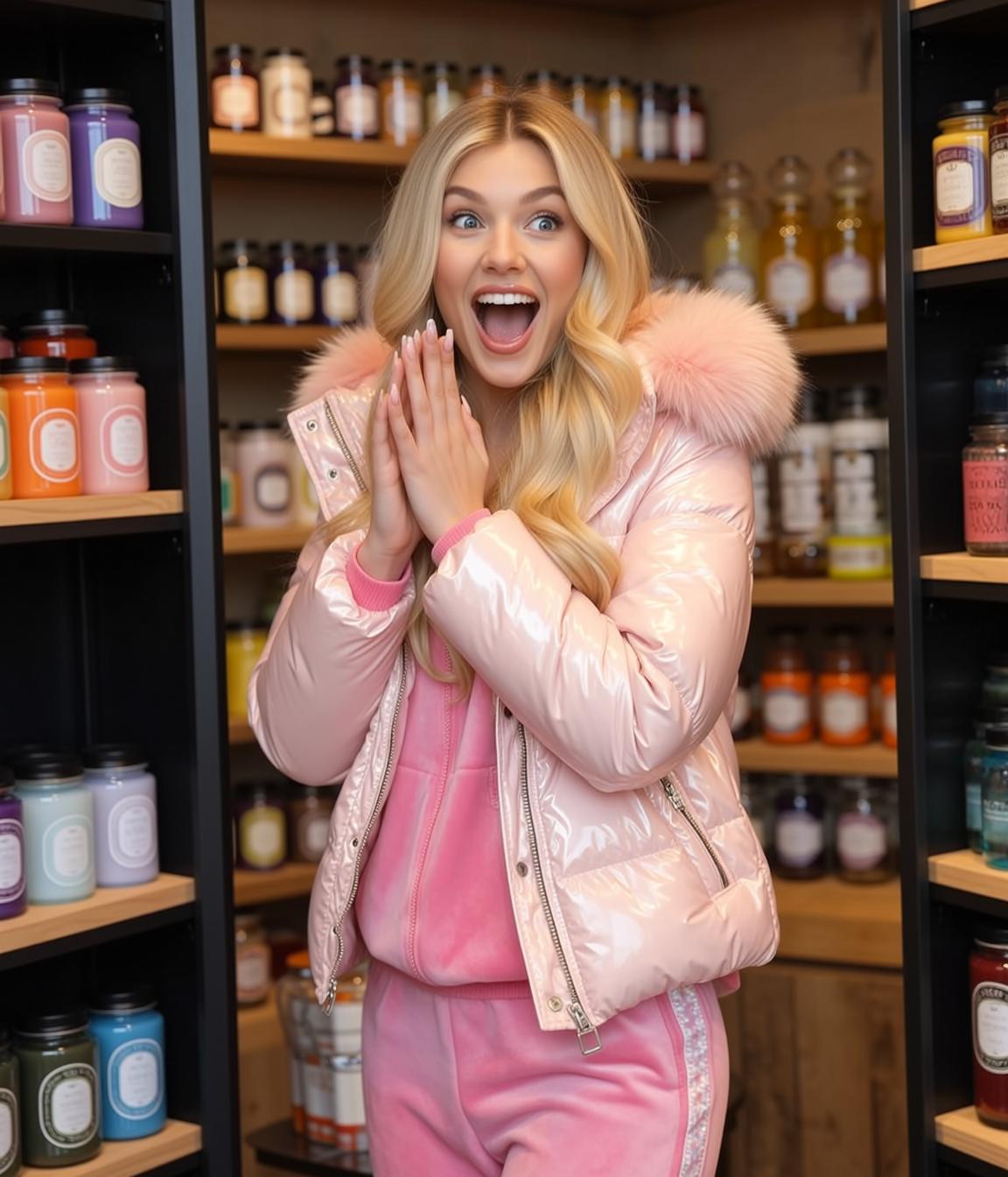 Pink Velour Store Aisle