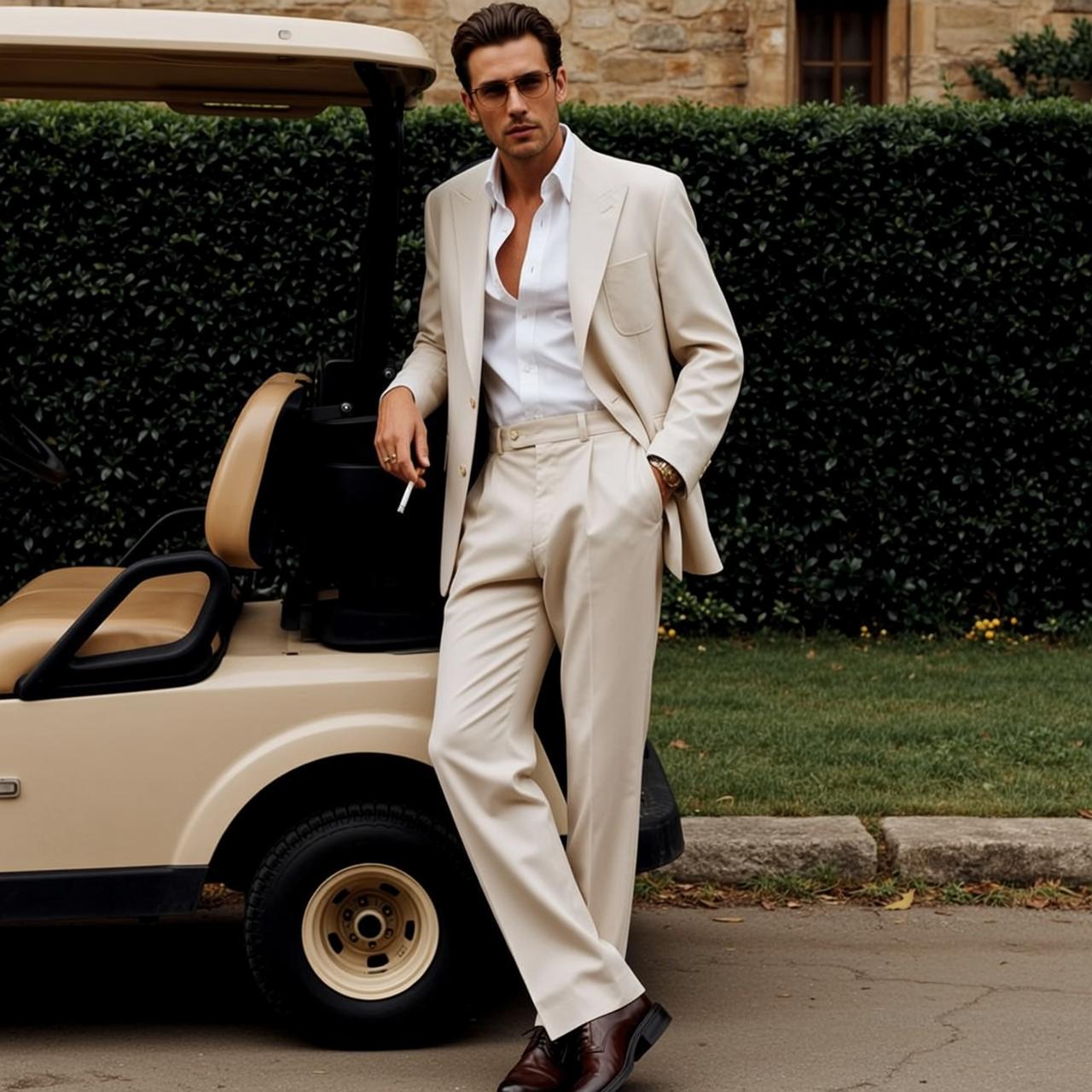 Golf Cart Cigarette Portrait