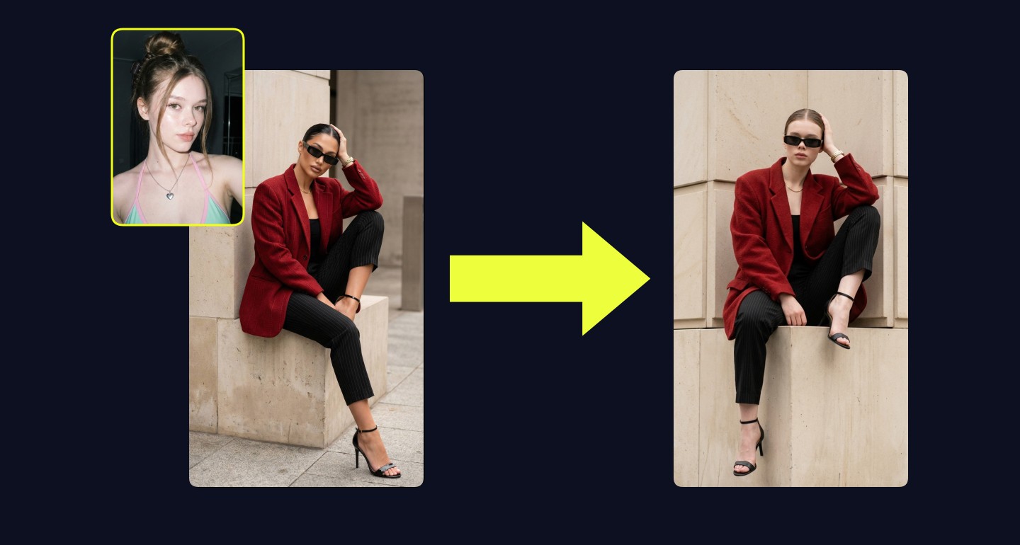 Mila remix walkthrough for Red Blazer Woman Urban City Stone Wall Pose