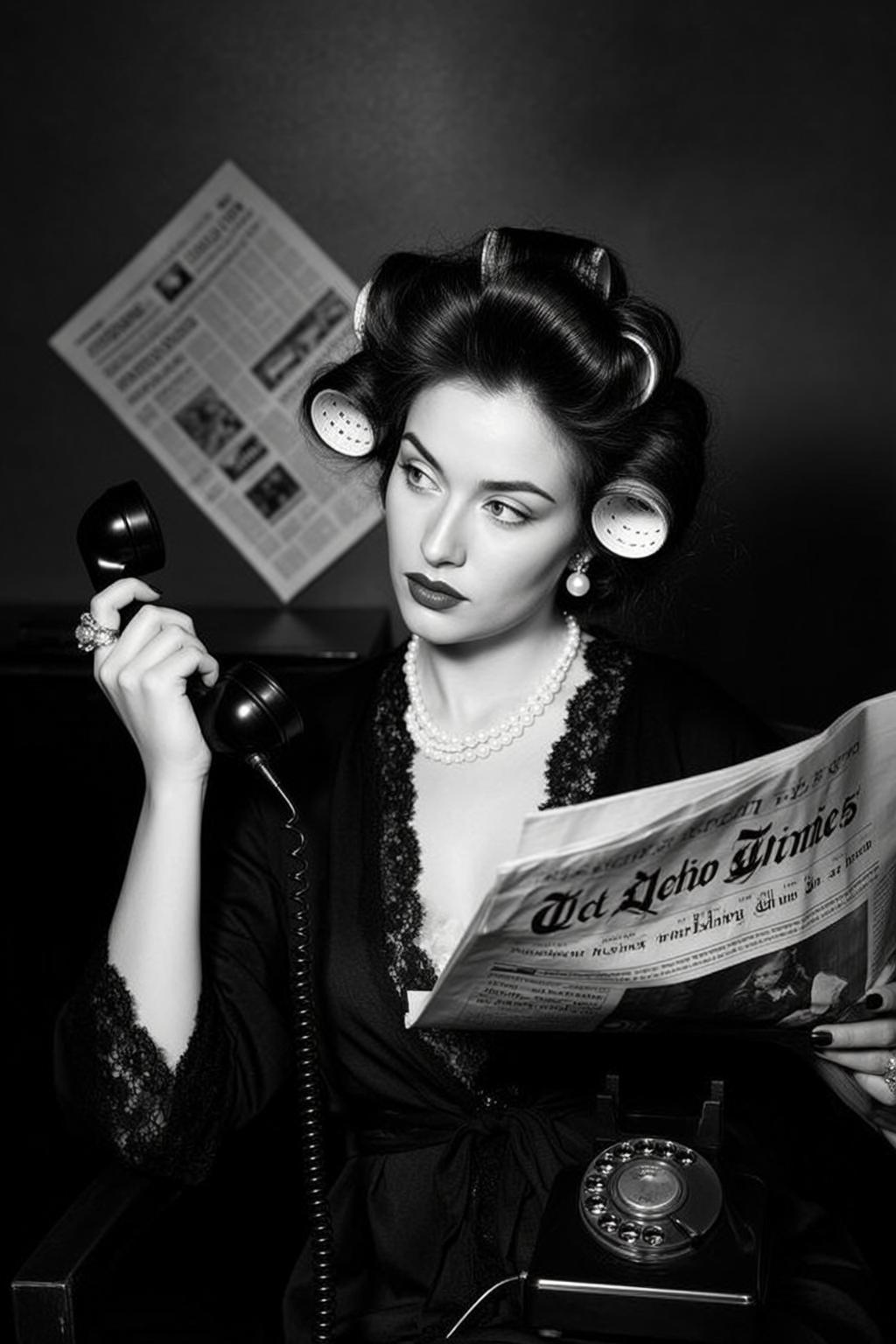 Medium Shot Black And White Photorealistic Portrait Striking Woman With