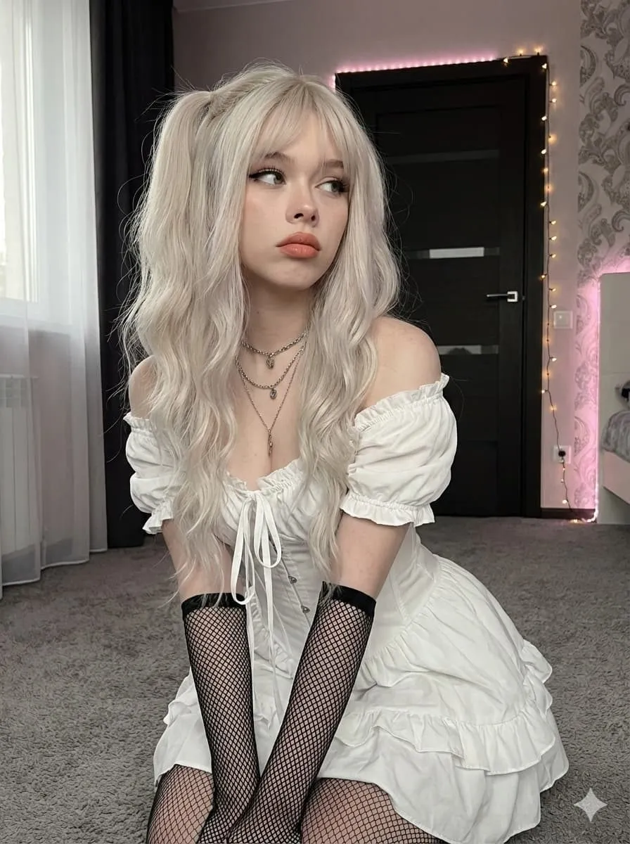 Makeup And Necklace In Bedroom Portrait