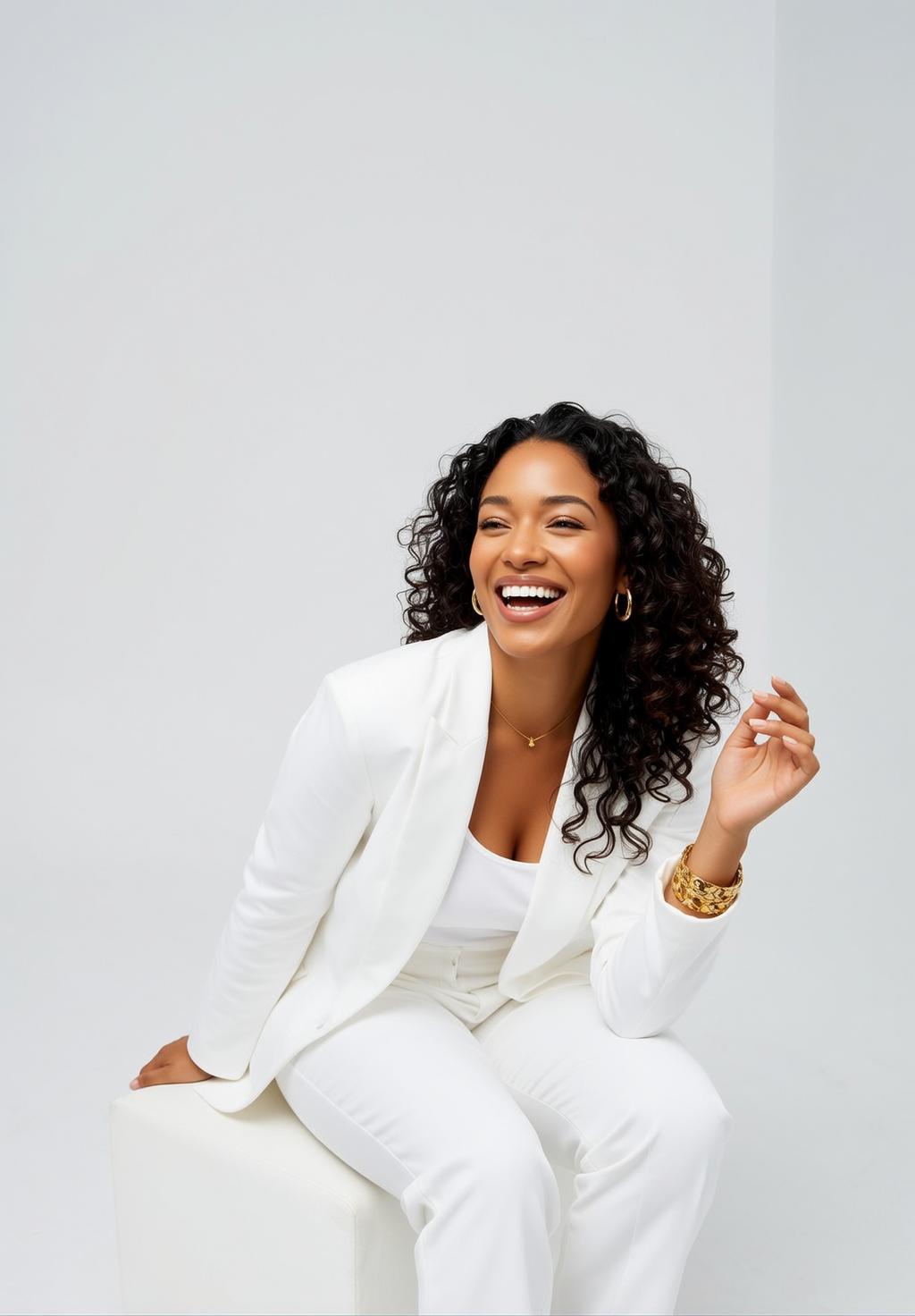 Luxury Long Curly Dark Brown Medium-toned White