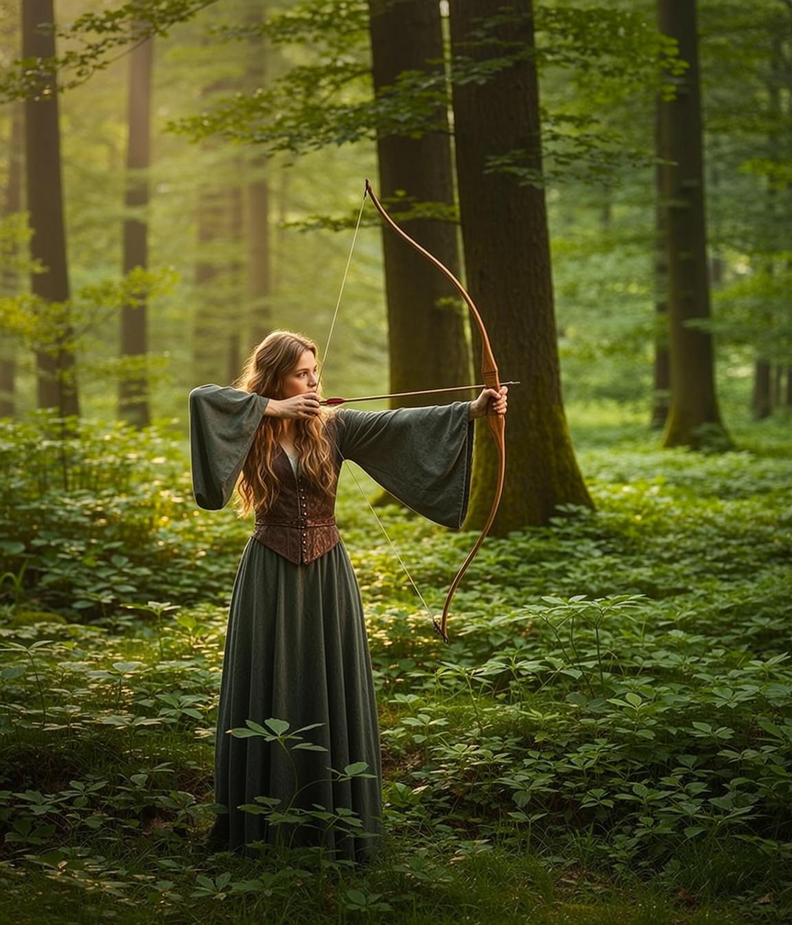 Ethereal Fantasy Archer Forest Dappled Light