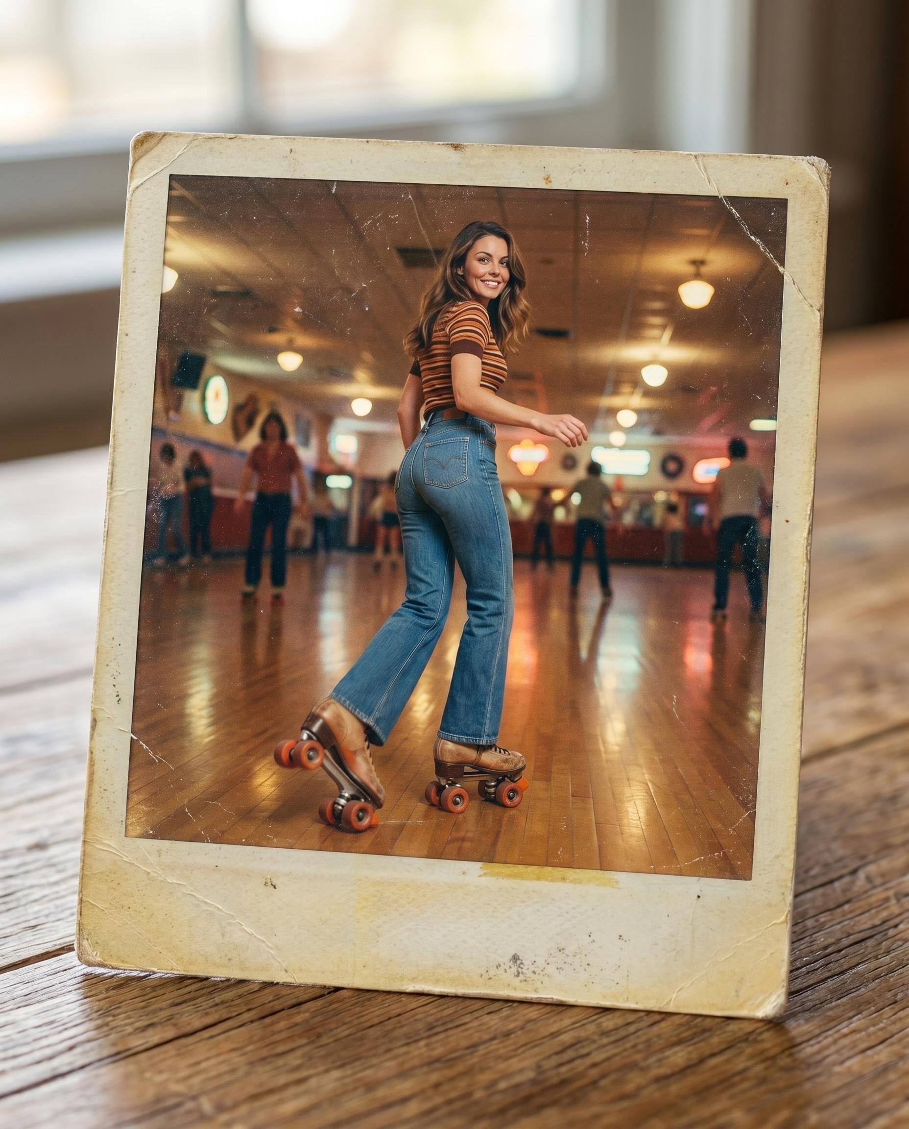 Roller Skating Retro Rink Vintage Polaroid