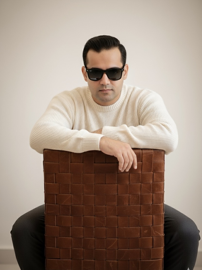 Off White Knit Chair Portrait