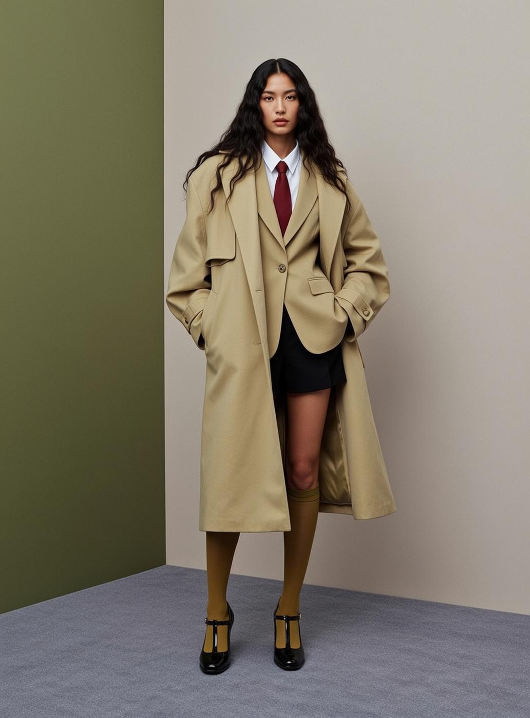 Fashion Week Young Long Wavy Dark Brown