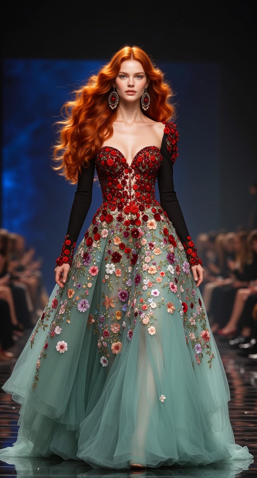 Strapless Sweetheart Neckline Embellished Runway