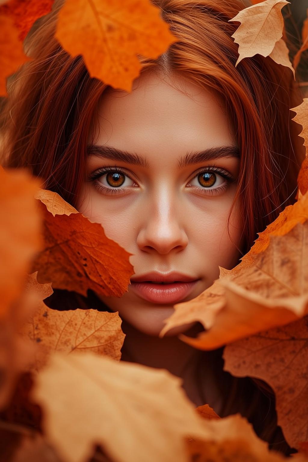 Autumn Leaves Face Framed