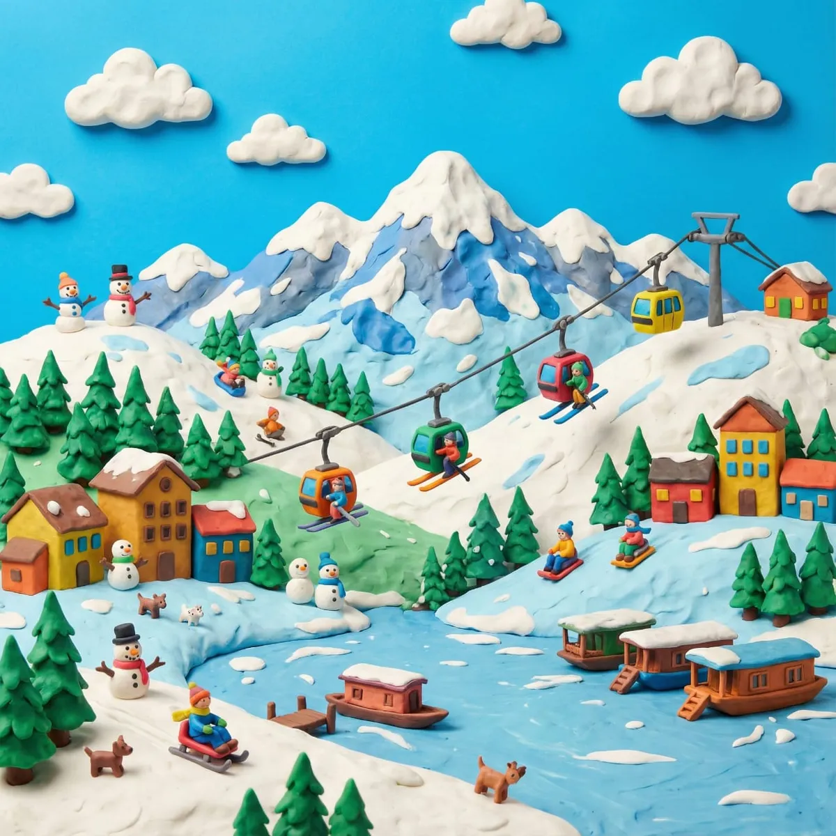 Whimsical Clay Miniature World With Vibrant Colors