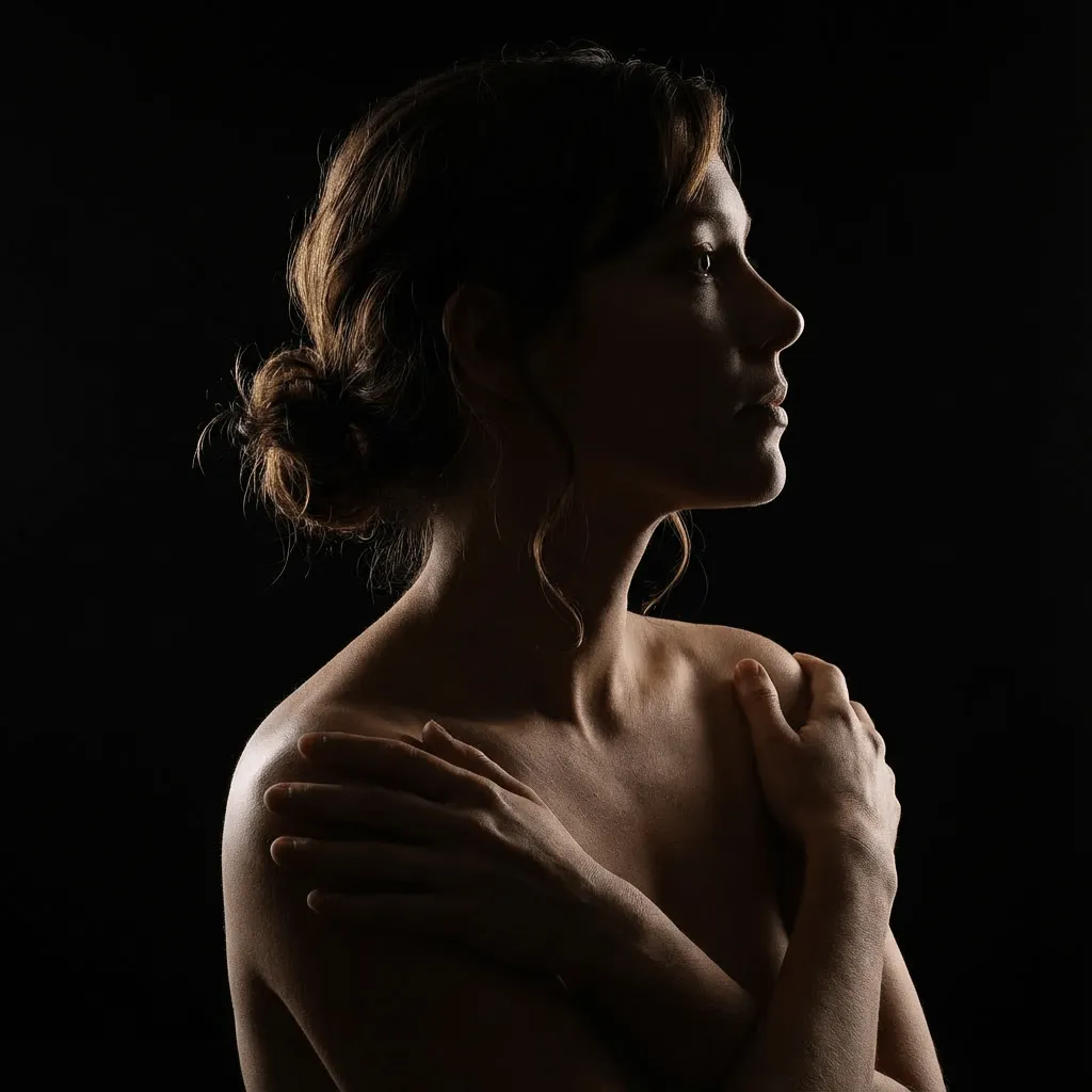Silhouette Low Key Arms Crossed Bare Chest