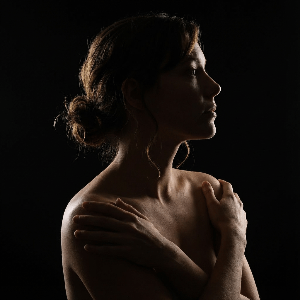 Silhouette Low Key Arms Crossed Bare Chest