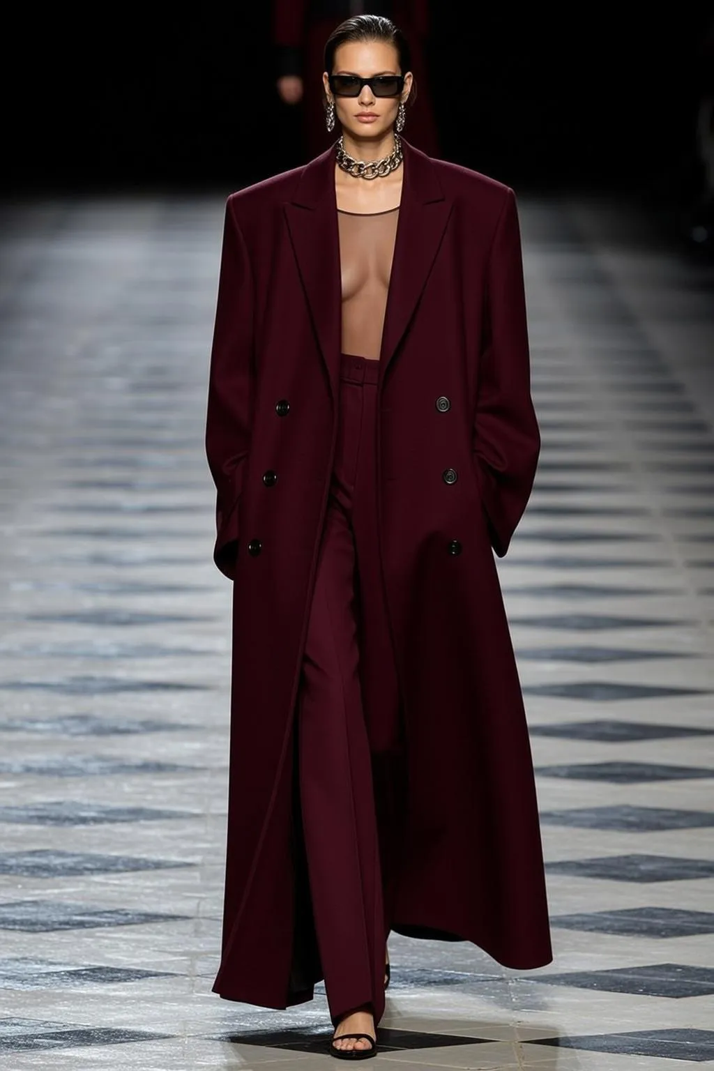 Fashion Week Pulled Back Fair Sheer Mesh