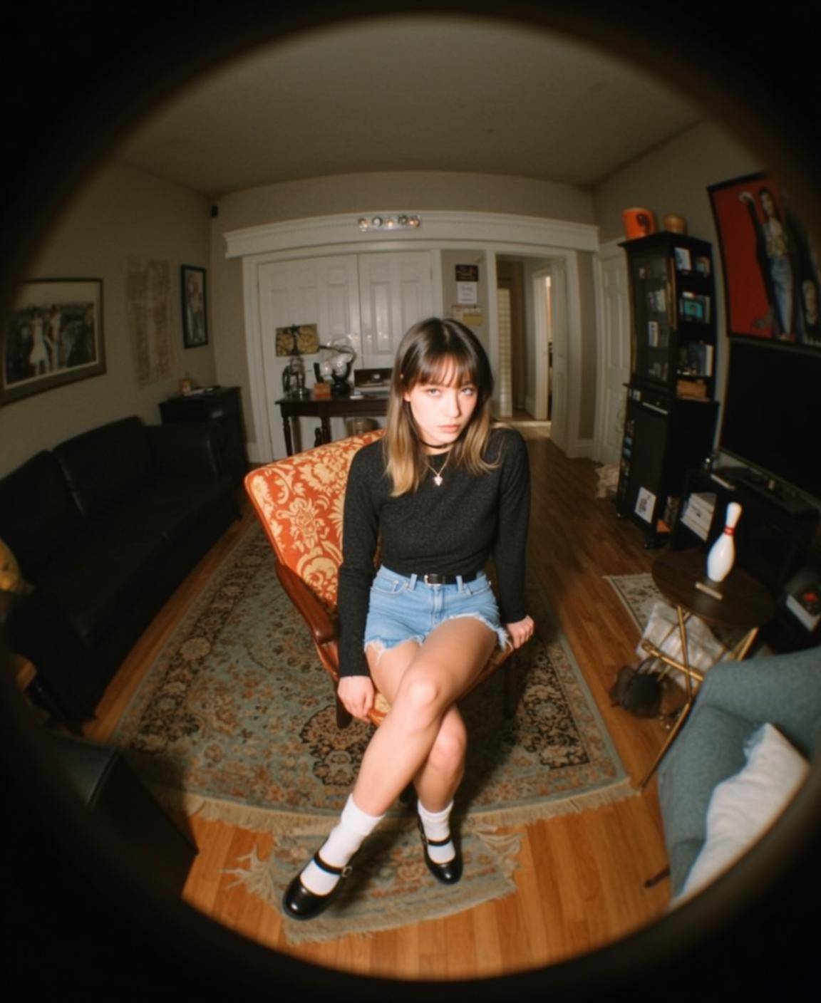 Black Top Living Room Floor