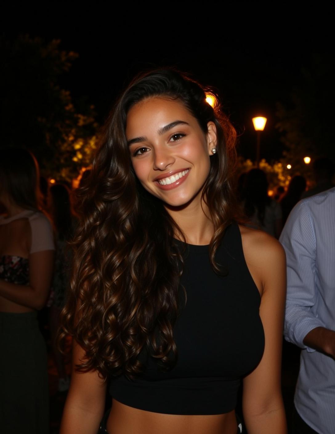 Black Crop Top Golden Smile