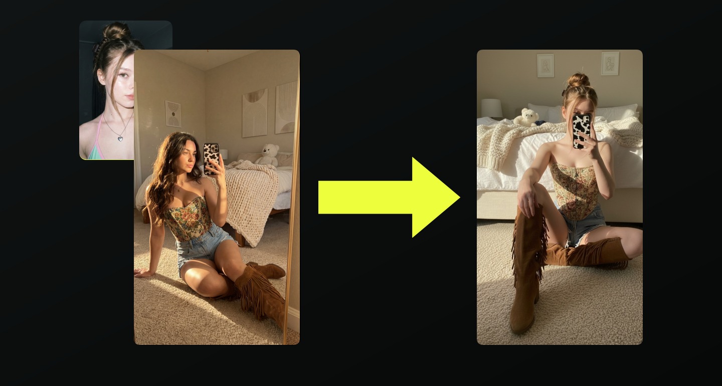 Mila remix walkthrough for Golden-Hour Floral Corset Bedroom Mirror Selfie