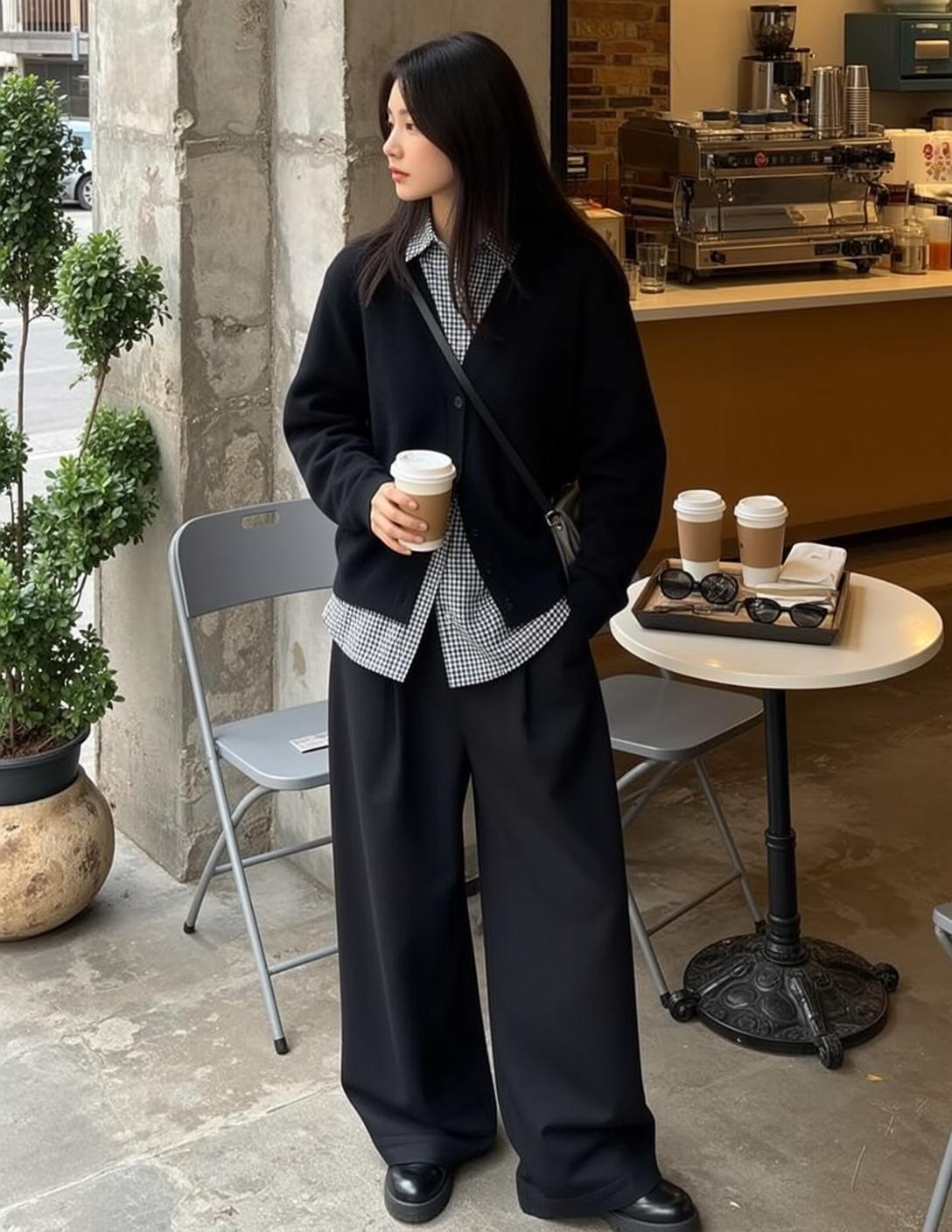 Casual Young Long Dark Straight Fair Black