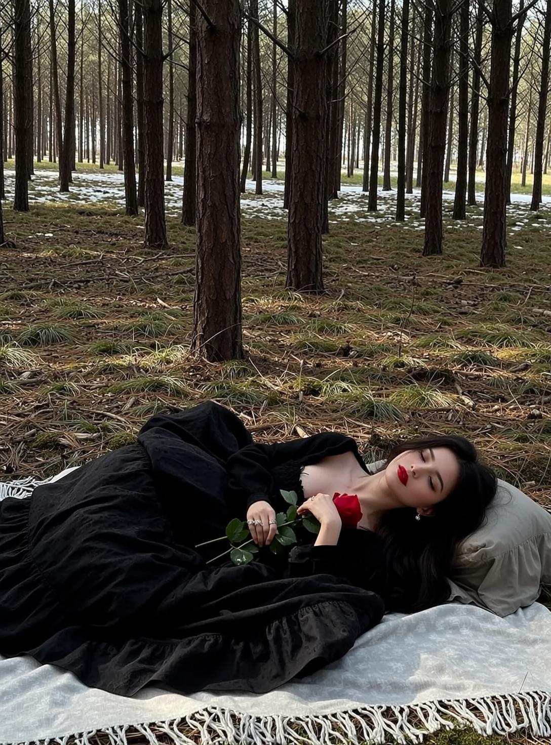 Pine Forest Red Rose