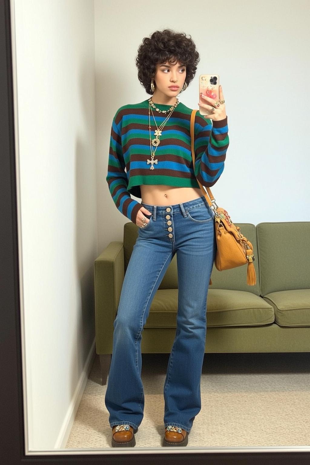 Striped Sweater Mirror Selfie