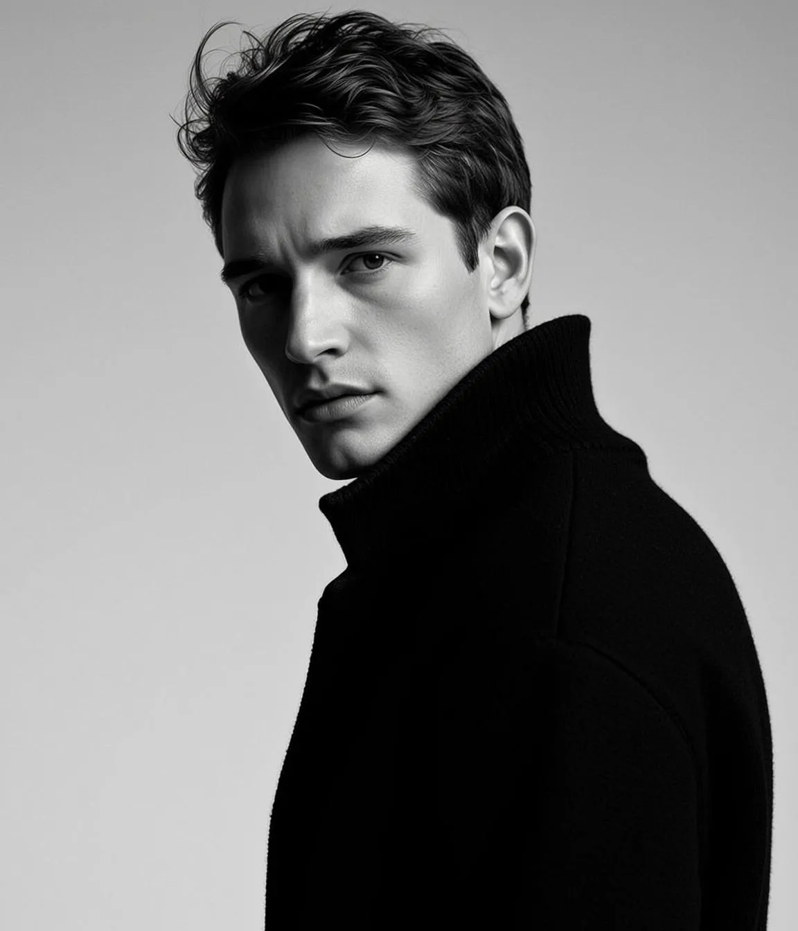 Medium Shot Portrait Orientation Young Man With Dark Wavy Slightly